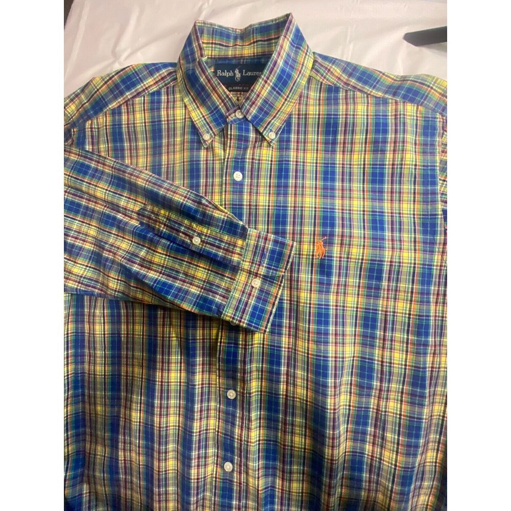 Ralph Lauren Polo Multicolor Long Sleeve Button Down Dress Shirt-Size Med